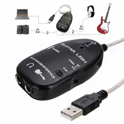 Cable de Guitarra adaptador de interfaz de enlace USB de Audio, accesorios de grabación de música MAC/PC para jugadores de Guitarra, regalo al por mayor, gran oferta