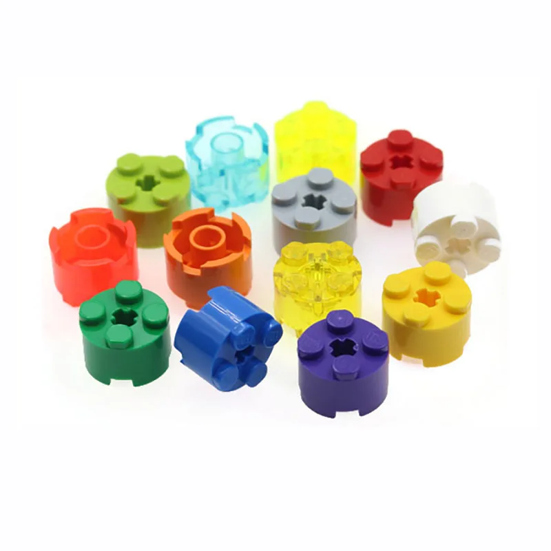 50Pcs Moc Parts 3941 Brick Round 2x2 with Axle Hole Building Blocks Particles DIY Bricks Compatible with 6143 6116 Toys Gifts