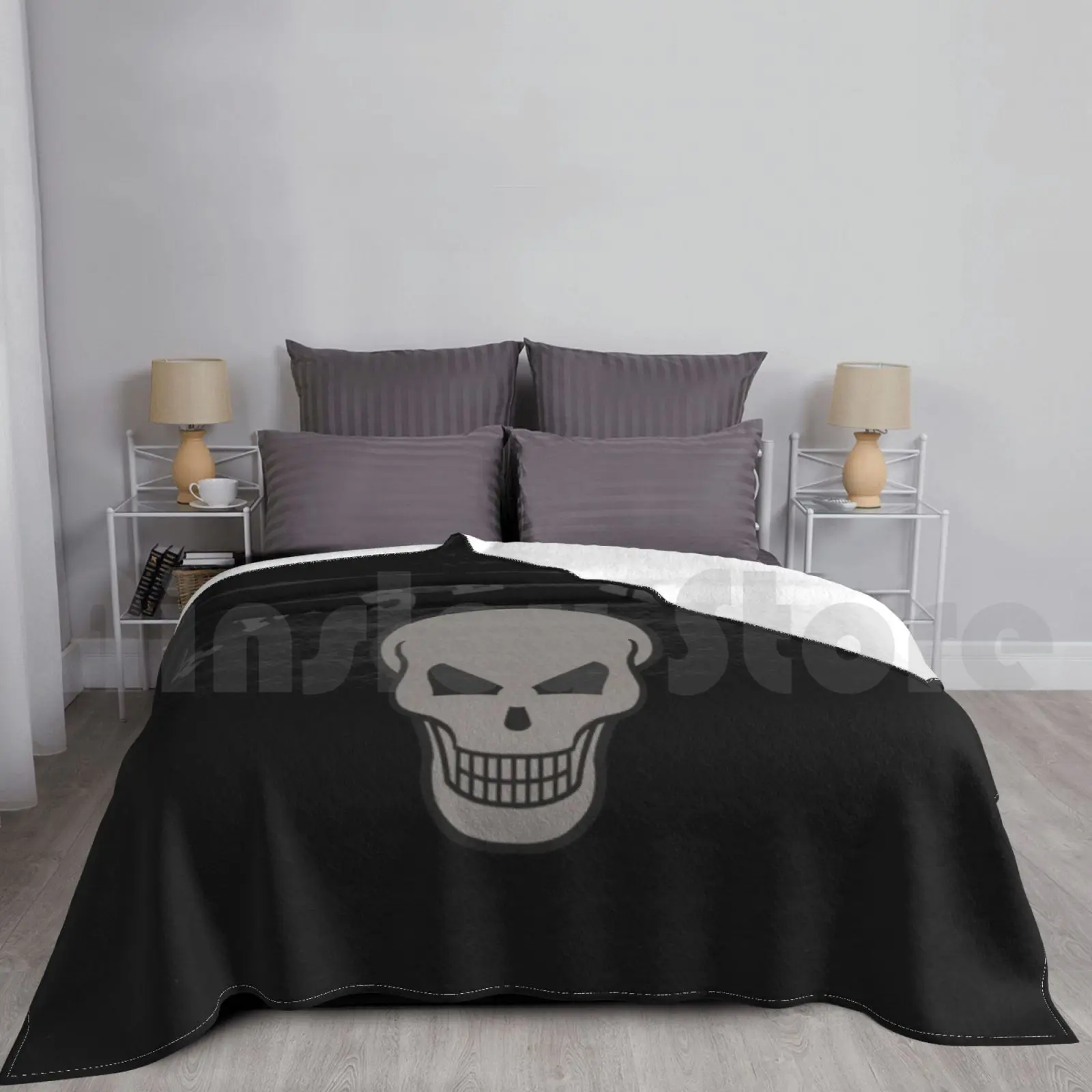 Raise Hell Skull Blanket Fashion Custom Skull Raise Hell Biker Motorcycle Club Steve Austin Coll