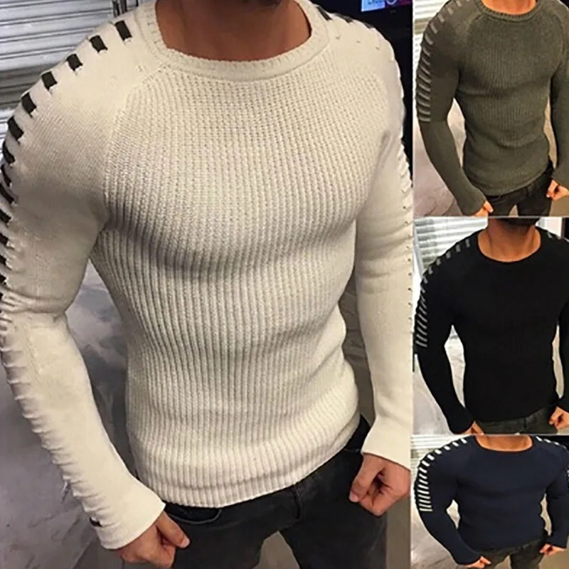 2023 baru musim gugur musim dingin Sweater katun Pullover pria Jumper kasual untuk pria Slim Fit O-Neck rajut tarik ukuran Homme S-XXXL MY281