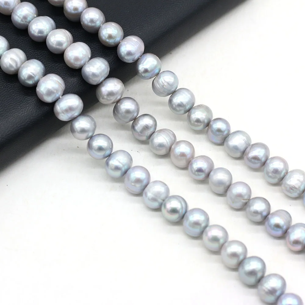 100%Natural Freshwater Grey Pearl Oval Loose Pearls Beads For Jewelry Making DIY Charms Bracelet Necklace Earring Accessories