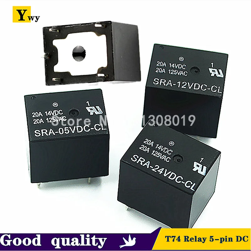 5PCS/LOT  Relay SRA-05VDC-CL SRA-12VDC-CL SRA-24VDC-CL Relays 5PINS 5V/12v/24v DC High Quality T74