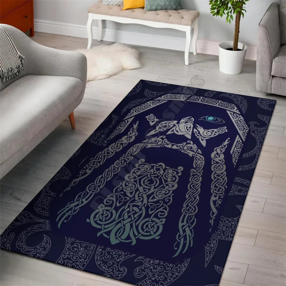 Viking Area Rug Odin God Tattoo Area Rug 3D Printed Rugs Mat Rugs Anti-slip Large Rug Carpet Home Decoration