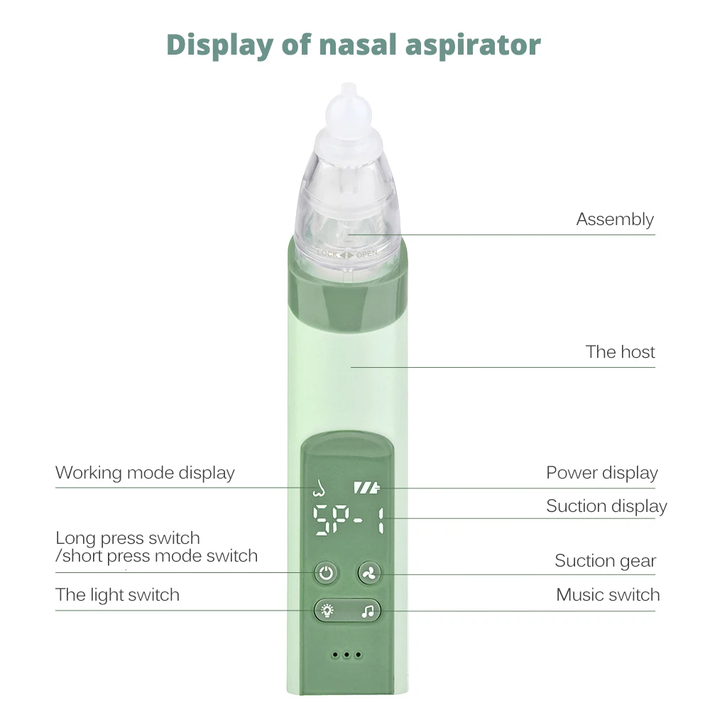 Baby Nasal Aspirator Adjustable suction Nose Cleaner Newborn infantil Safety Sanitation Nasal dischenge patency tool