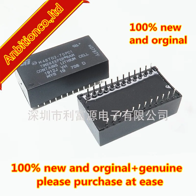 

2pcs 100% new and orginal M48T02-70PC1 real-time clock chip M48T02 DIP-24