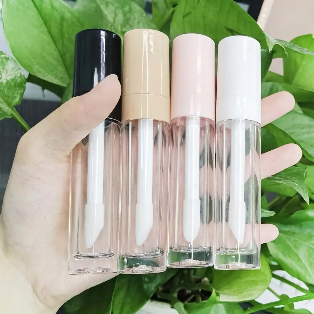 Empty cosmetics packaging big brush lip gloss tube with white /black /nude cap 8ml wholesale and retail