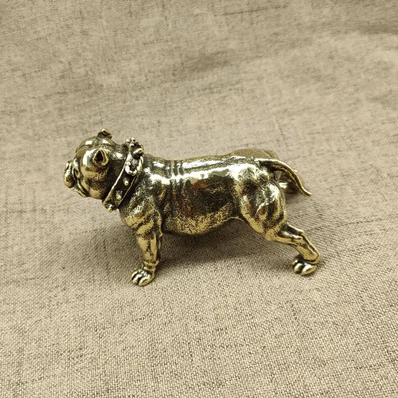 Fashion Pure Copper French Bulldog Statue Desk Ornament Decoration Crafts Accessories Metal Brass Cute Dog Figurines Home Decors