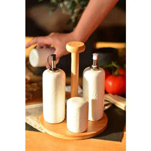 Bamboo Porcelain Yağlık Vinegar Bottle Salt Shaker And Pepper Shakers Spice Jars Sugar Bowl Seasoning Organized The Kitchen Tool Sets