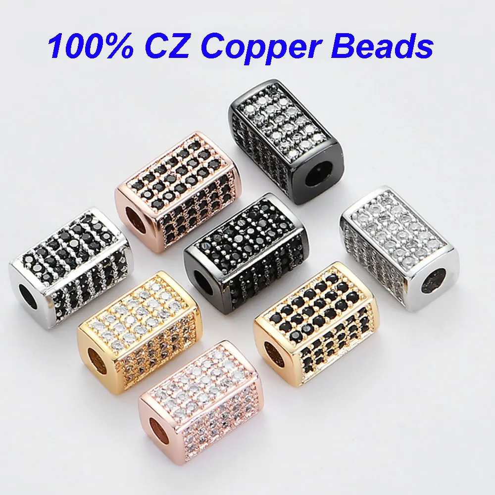 3pcs/lot Diy Spacer Beads Wholesale Micro Pave CZ Zircon Crown Charms for Beaded Men Bracelet Making 8-10 Disc Ball Round Bead