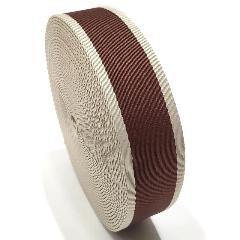 

38mm High Quality Beige/Brown Color 1.5" Polyester Webbing Strap For Bag Strap 1.8mm Thickness