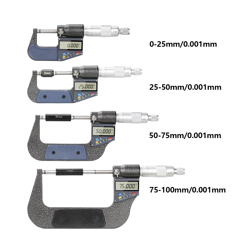 Micrometer Outside Micrometer Accuracy 0.001mm 0-25/50/75/100mm Electronic Digital Caliper Gauge Meter Measure Tool