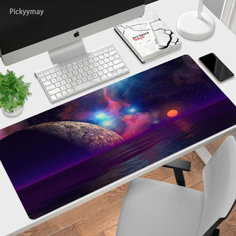 

Starry Sky Large Size Mouse Pad Natural Space Computer Gaming Mousepad PC Desk Mat Locking Edge Big Mouse Mats for CS GO LOL