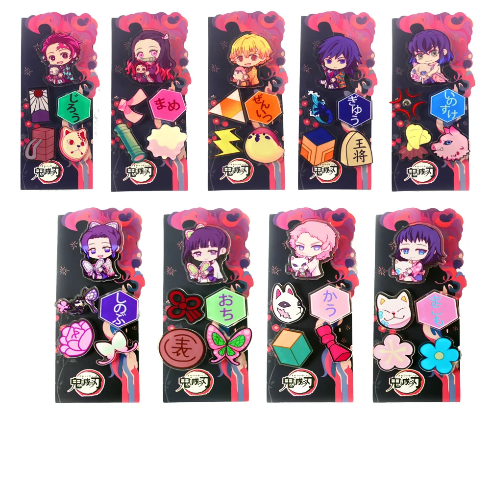 20Pcs/Lot Anime Brooch Pins Kamado Tanjirou Cosplay Prop Brooch for Lapel Bag Jewelry Gift