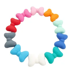 Chenkai 10PCS Strik Silicium Kralen BPA Gratis Leuke Siliconen Fopspeen Voor Baby DIY Baby Chewable Tandjes Maken Sieraden Gift
