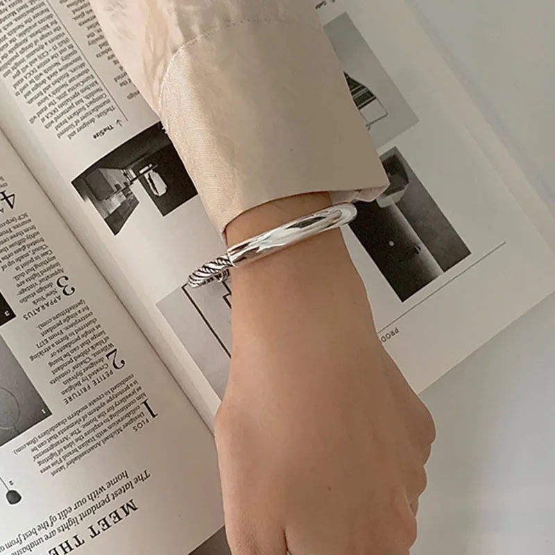 Mewanry Silver Color Couples Bracelet for Women New Trend Vintage Punk Rock Party Twist Jewelry Birthday Gifts Wholesale
