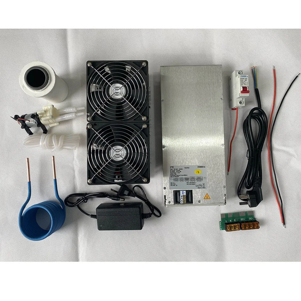 2500W ZVS Induction Heater Induction Heating PCB Board Heating Machine Melted Metal + Coil Mayitr+ Crucible+Pump+Power Supply