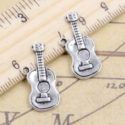 10pcs Charms Music Guitar 25x12mm Tibetan Silver Color Pendants Antique Jewelry Making DIY Handmade Craft