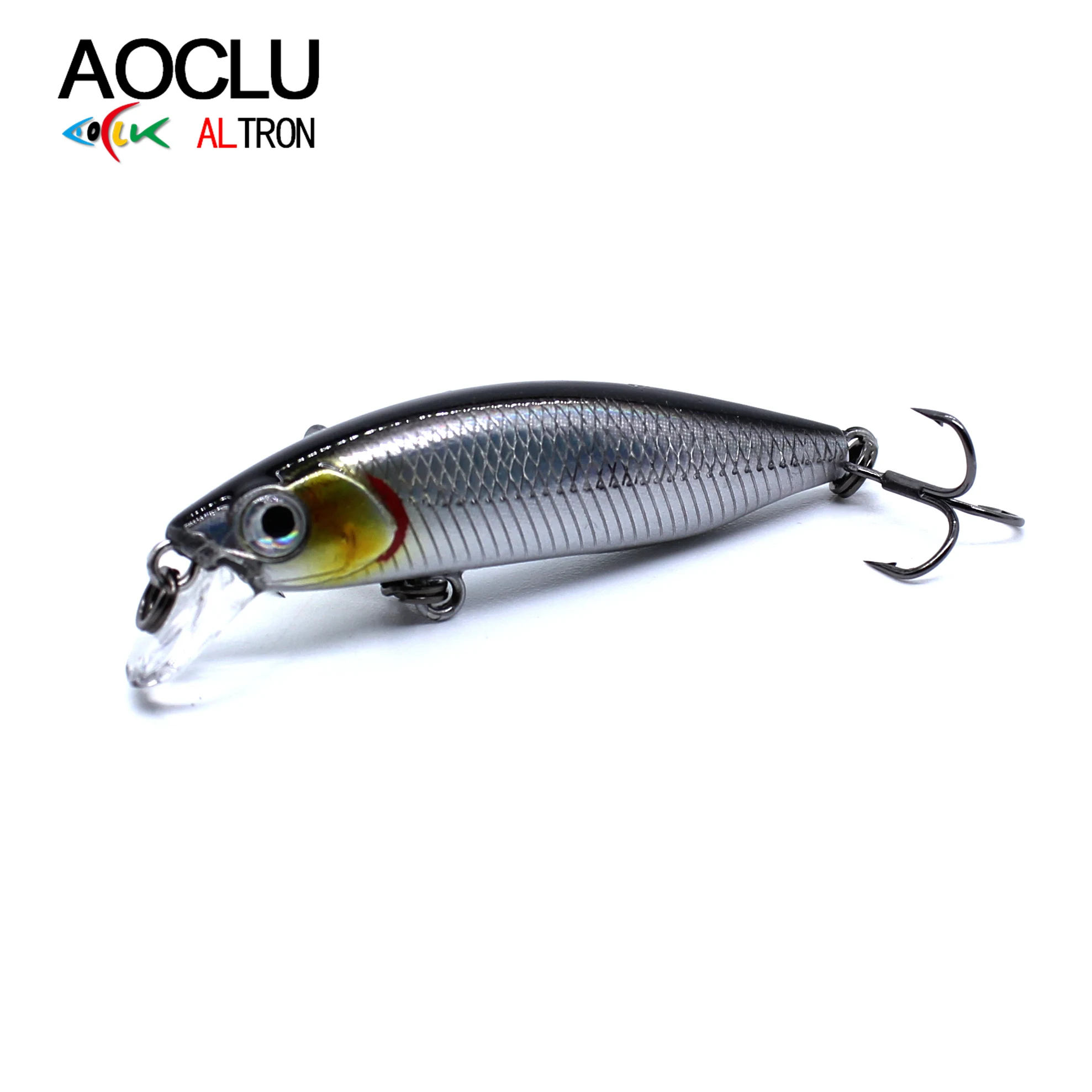 

AOCLU-Small Minnow Hard Bait Fishing Lure, Sinking Wobbler, Fresh Salt Water, 14 # Hook, 50mm, 3.5g