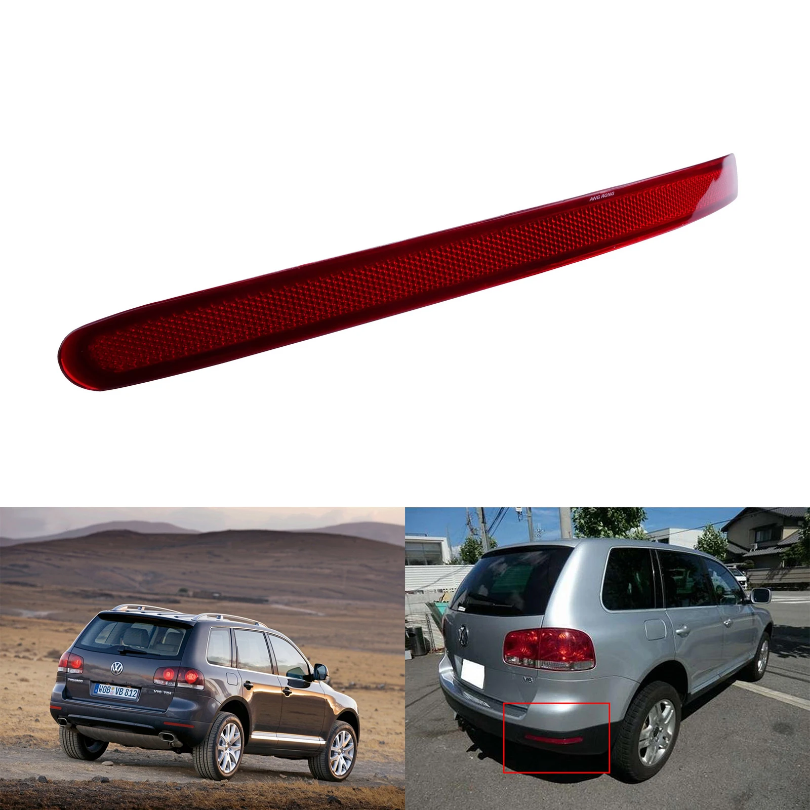 ANGRONG 1X Right Side Rear Bumper Reflector No Light For VW Touareg 7LA 7L6 SUV 2002 - 2010