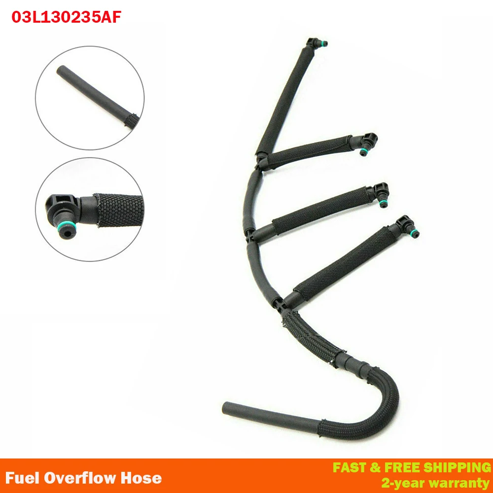 Fuel Overflow Hose Fuel Return Line Hose Pipe Diesel Injector Hose Leak line 03L130235AF For GOLF Polo Touran