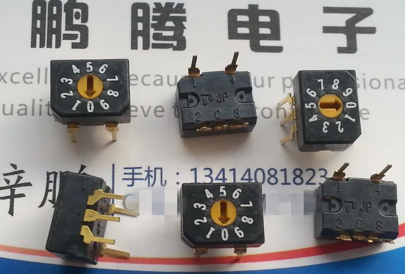 1PCS Original Japanese  0-9/10-bit rotary encoding switch 8421 positive code 3: 2 pin digital switch XC124C810