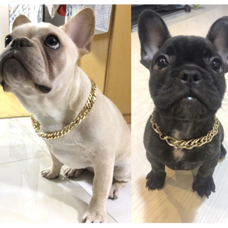 Dogs Collar Small Dog Necklace Snack Chain Teddy French Bulldog Necklace Silver/Golden Pet Accessories Dog Accessories