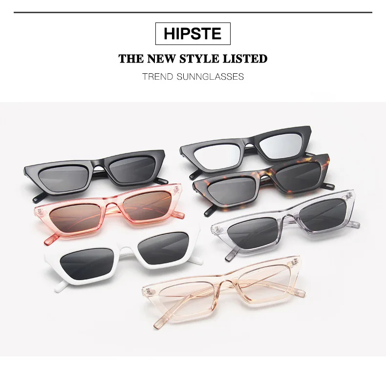 Nette Sexy Retro Cat Eye Sonnenbrille Frauen Marke Designer Kleine Rechteck Weibliche Sonnenbrille Klassische Vintage Oculos De Sol UV400 – Detail 6
