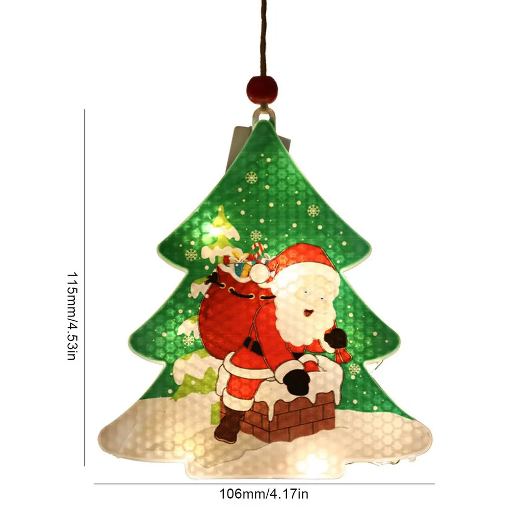 Christmas Light Decor Hanging LED Santa Tree Decor Festival Themed Night Light For Party Home Decorations LED Warm White Light