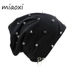 Hip Hop New Fashion Rivet Hoop Warm Winter Men Hat Women Autumn Adult Fashion Beanies Caps Women Brand Bonnet Unisex Hats Sale