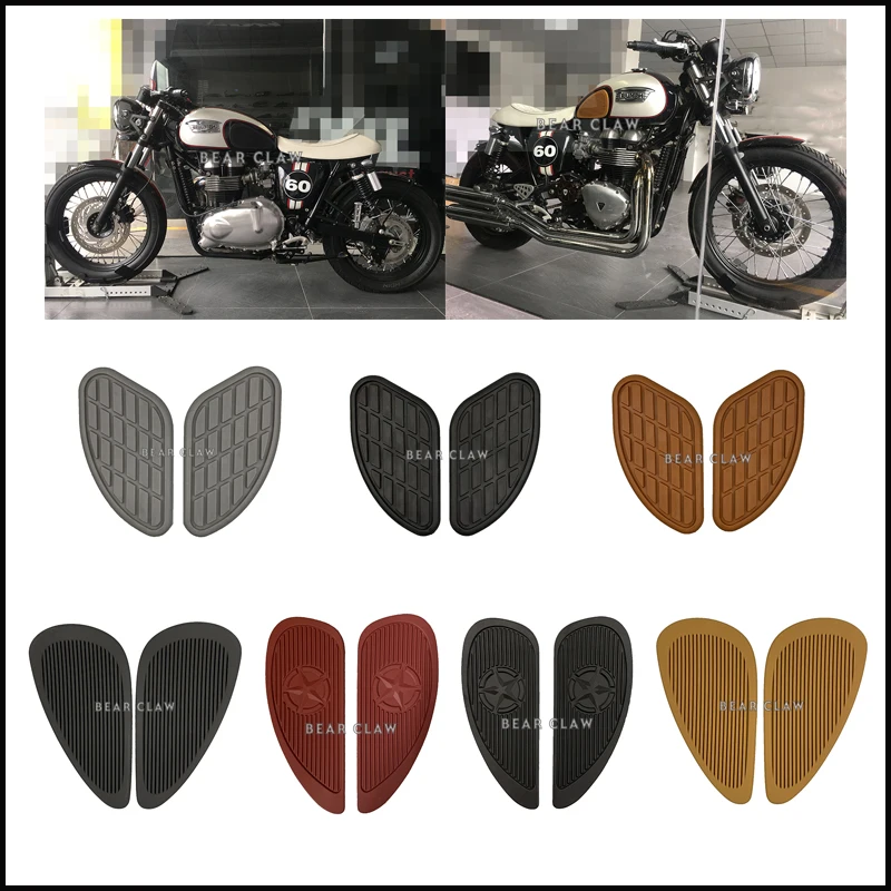 

Retro Motorcycle Cafe Racer Gas Fuel tank Rubber Stickers Pad Protector Sheath Knee Grip Protector For General Purpose