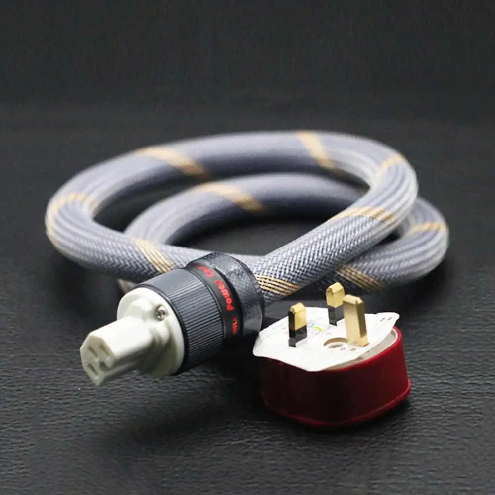 Audiophile CD Player Power Cable Cord UK Plug High Performance UK Connection Power Cable for Amplifier DVD