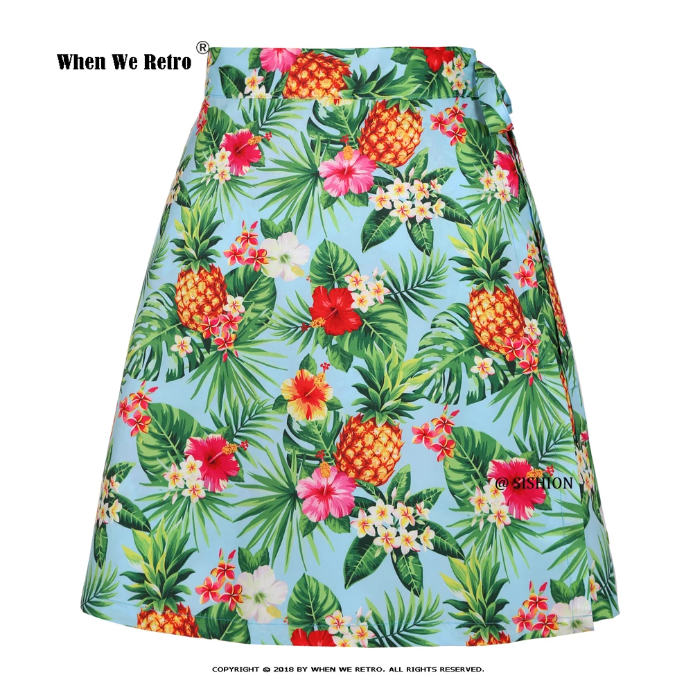 

Floral Pineapples Palm Sarong Flowers Summer Boho Skirt SS0015 Women Sexy Travel Beach Cover Up Short Wrap Skirt Jupe