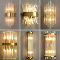 Modern Light Luxury Crystal Wall Lamp Living Room Tv Background  Dining  Led Bedroom Bedside Lighting