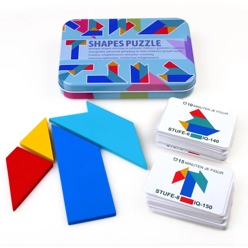 Tangram-Puzzle 3D en bois pour enfants, jouets d'apprentissage pour bébés, jeu coule pour enfants, nouvelle forme