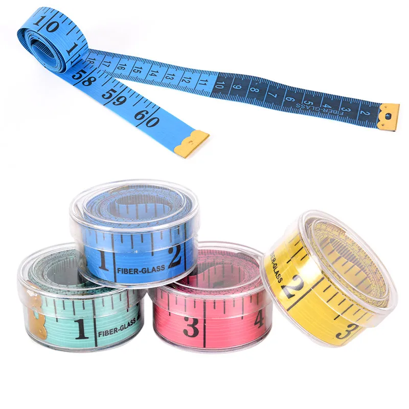 Hot! 150cm/60" Body Measuring Ruler Sewing Tailor Tape Measure Soft Flat Sewing Ruler Meter Sewing Measuring Tape Random Color