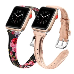 Leather strap for Apple watch band 40mm 44mm 38mm 42mm Slim Genuine leather watchband belt bracelet  iWatch series 3 4 5 se 6