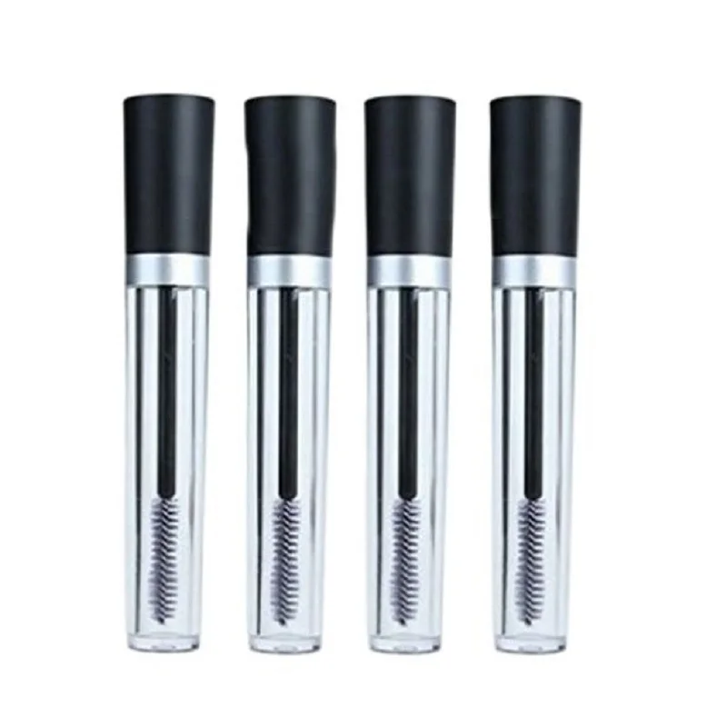 40pcs 7.5ML Empty Mascara Tube Black Lid DIY Eyelash Growth Liquid Refillable Container Round Plastic Mascara Clear Tubes