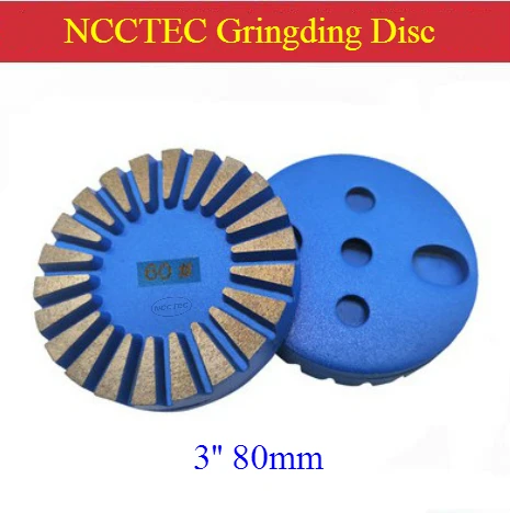 [Triangular Segments] 3.2'' Inches Wet Diamond Sintered Grinding Disc for Concrete Marble Granite | 80mm Diamond Metal Bond