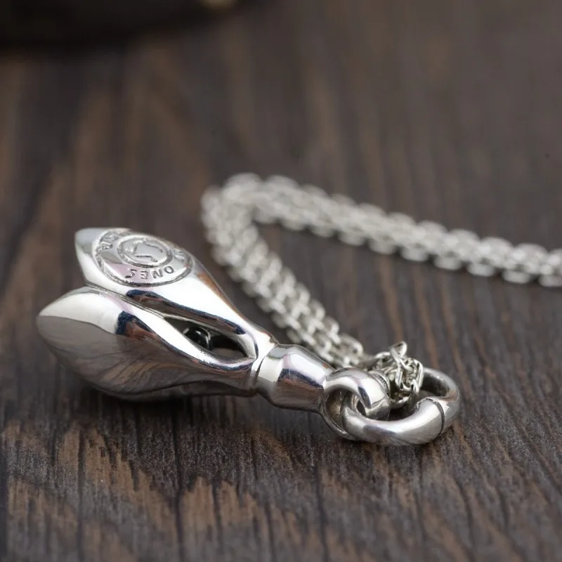 BOCAI S925 Sterling Silver New Charm Pendant Pure Argentum Fashion Buddhist Hanging Dangler Amulet Bells