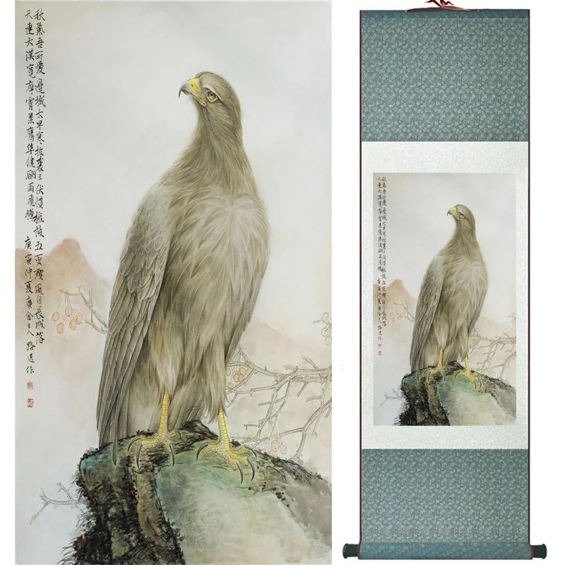 

Eagle painting Home Office Decoration Chinese scroll painting eagle on Pine tree painting eagle picture SCGS2017120316