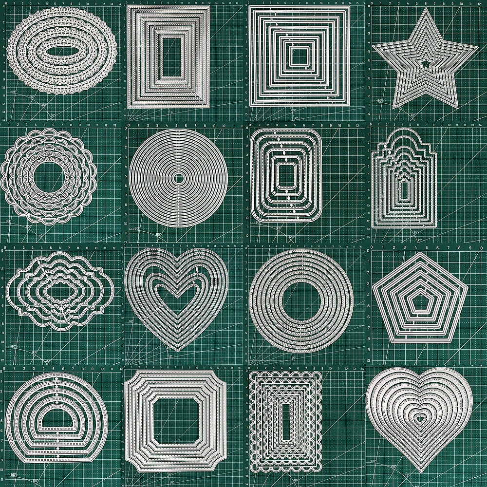 Basic Frame Metal Cutting Dies Round rectangle Lace Label heart-shaped for Scrapbooking Craft Layering Greeting Card Handmade