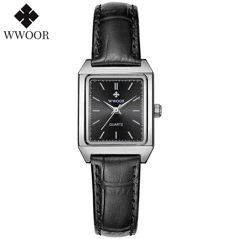 WWOOR Diamond Watch For Women Top Brand Luxury Fashion Business Rectangle Waterproof Quartz Ladies Watch Montre Femme Beautiful