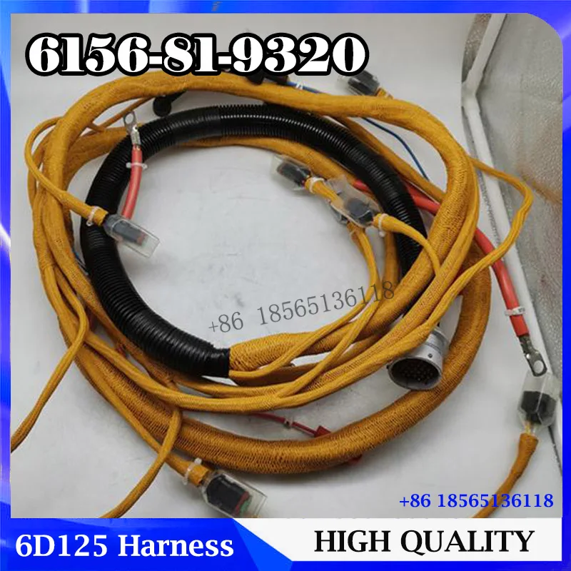 

High Quality PC450-7 PC400-7 6D125 Excavator Engine Wiring Harness 6156-81-9320 for Komatsu Wire Harness