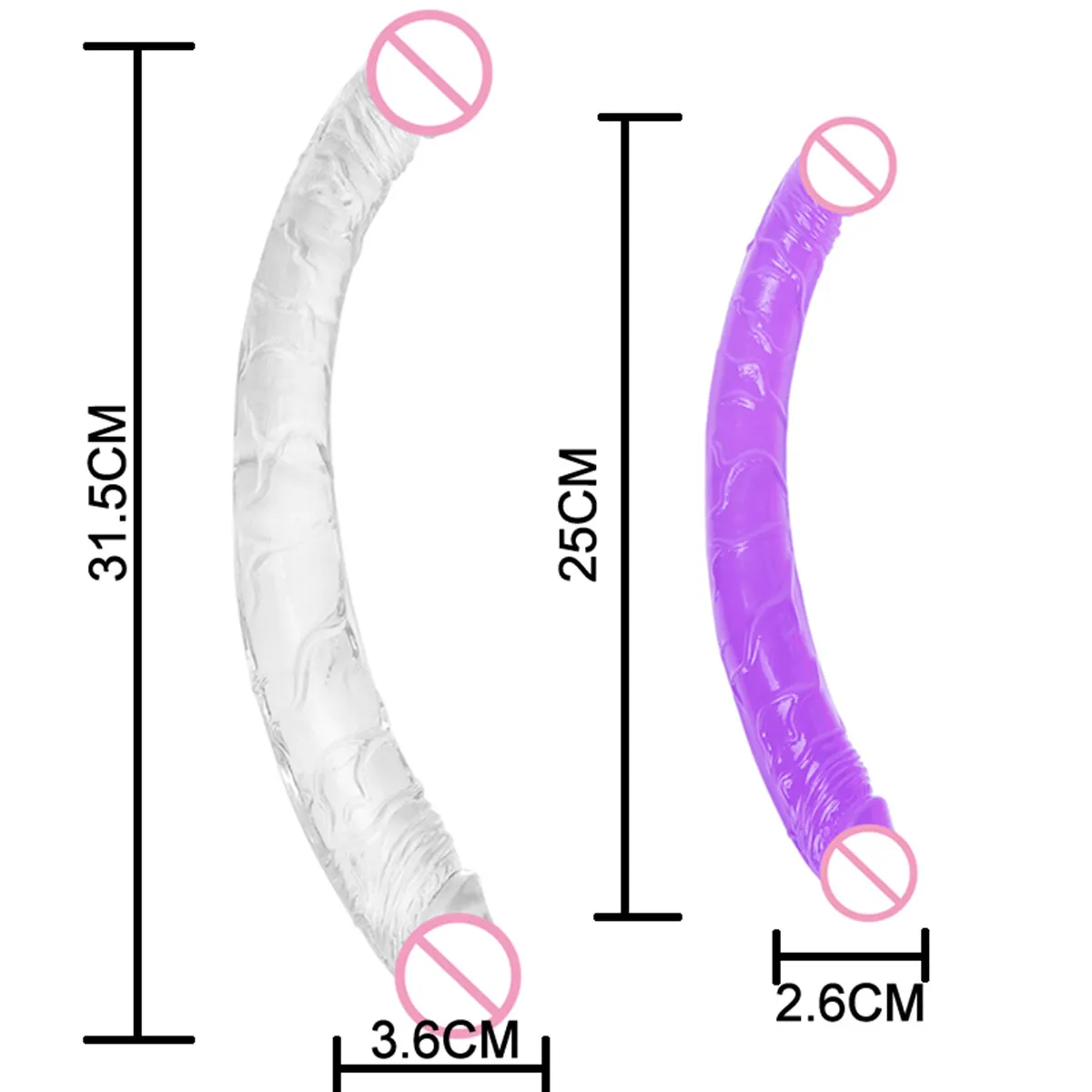 Sex U Shape Double Dildo Flexible Soft Jelly Vagina Anal Lesbian Double Ended Dong Penis Artificial Sex Toy For Women