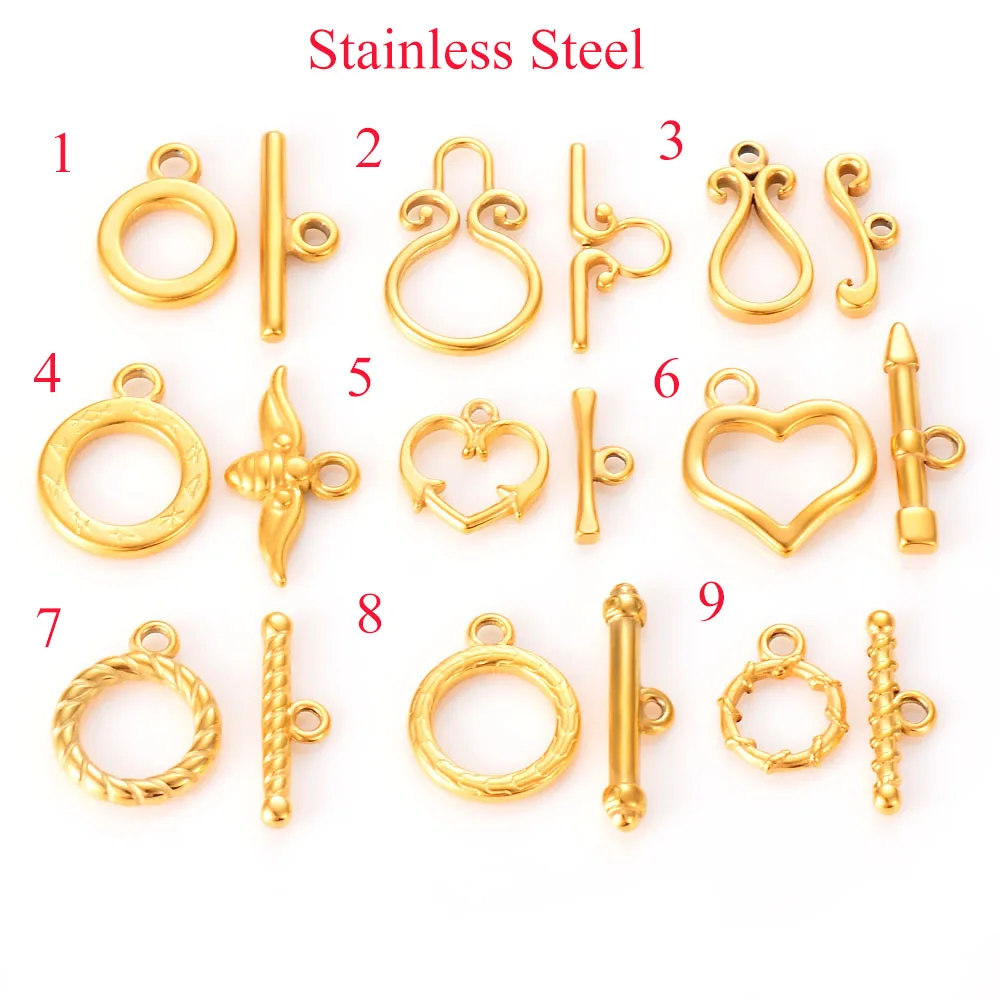 5 Sets Stainless Steel OT Clasps Connectors for DIY Bracelet Necklace Jewelry Findings Making Accessories