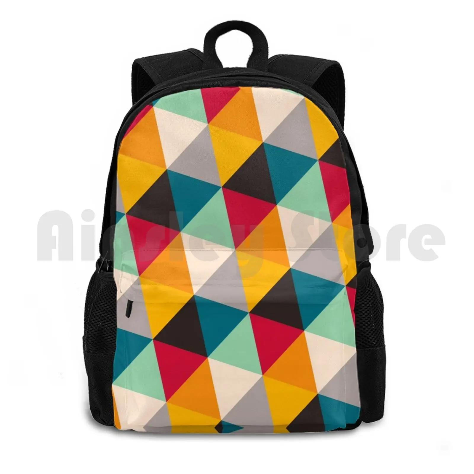 Multicolor Outdoor Hiking Backpack Riding Climbing Sports Bag Colorful Pattern Geometric Geo Pattern Geopattern