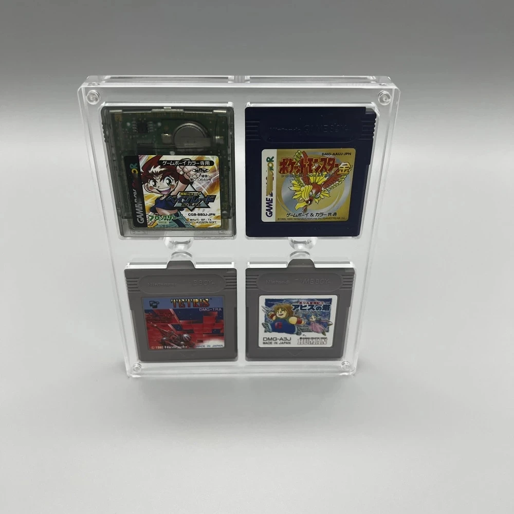 4 in1 Magnetic High Transparent Acrylic Game Card Case Holder Cartridge Box for GameBoy GB GBC