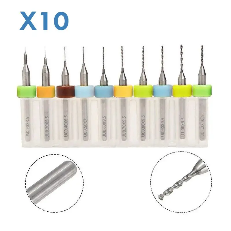 10PCS 0.2-1.2mm 3D Printer Nozzle Cleaning Drill Bits for Extruder RepRap MK7 MK8 (0.2/0.3/0.4/0.5/0.6/0.7/0.8/0.9/1.0/1.2mm)