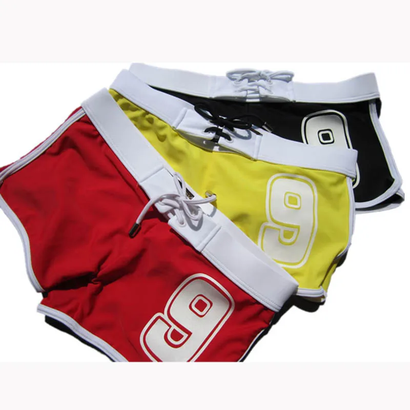 2021 Male Swim Boxers Men Sexy Swimwear Beach Water Sports Swim Surf Board Shorts Hot Letters Swimsuit Bathing Beach Pants