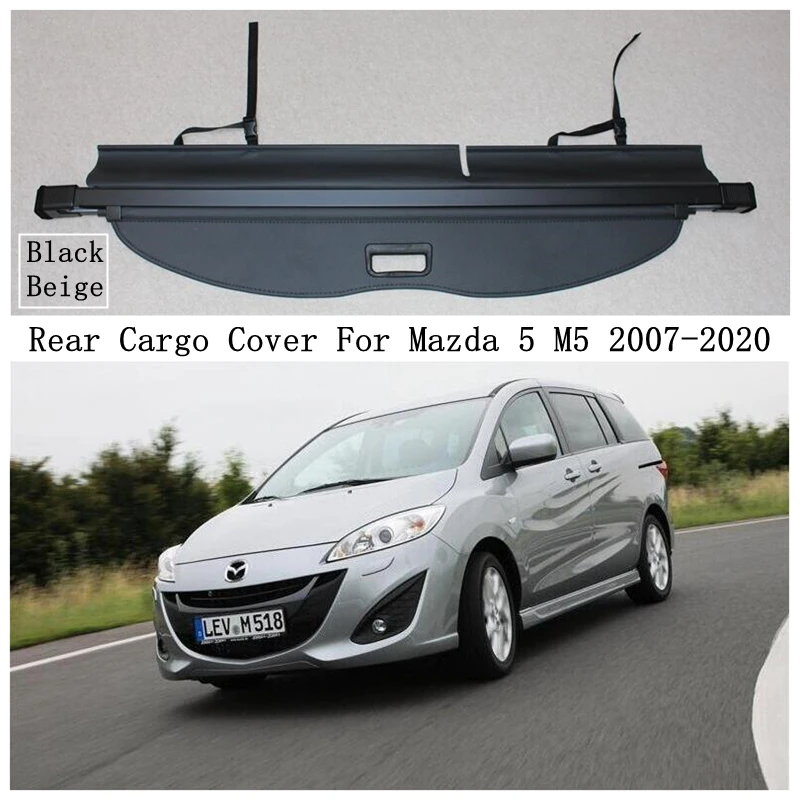 

Rear Cargo Cover For Mazda 5 M5 2007-2021 Privacy Trunk Screen Security Shield Shade Black Beige Auto Accessories